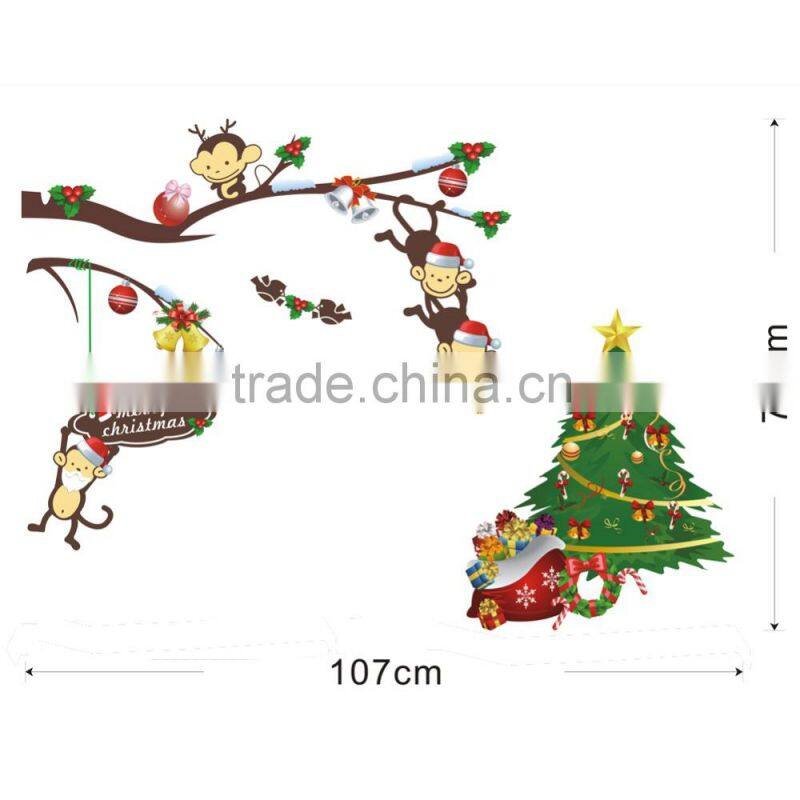 ALFOERVER shop window pvc christmas wall sticker,christmas wall decals