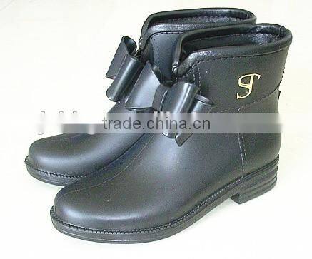 Fashion Bow PVC Ankle rain shoes