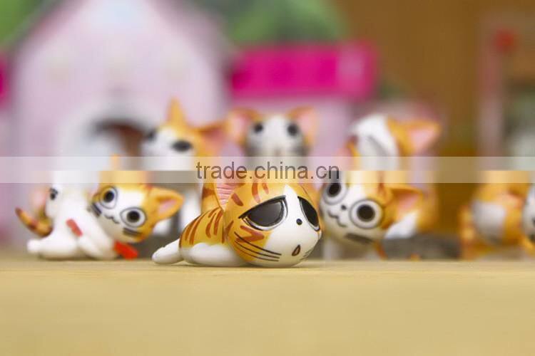 Custom Cute plastic cat figurines use PVC material
