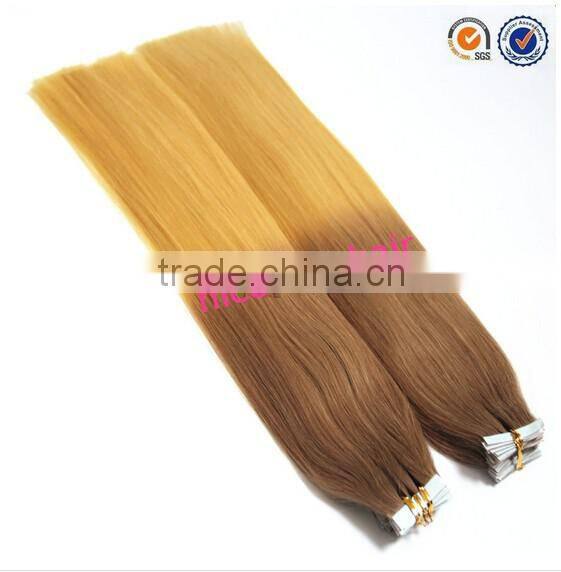 best quality double drawn wholesale dip dye ombre remy tape hair extension