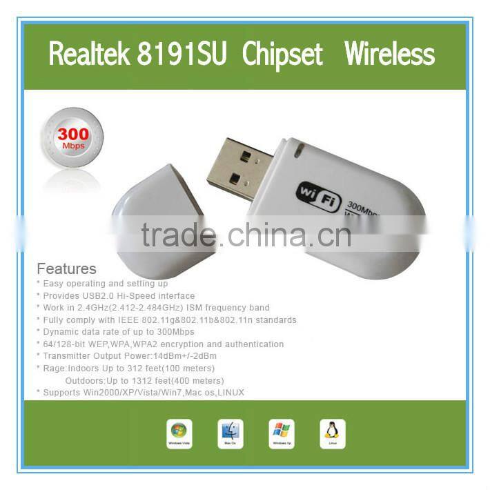 USB 300M Mini Wireless Wlan Card RTL8191 High Power WiFi Nano Network Adapter