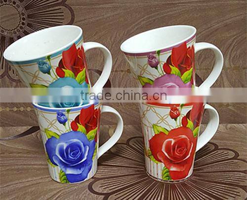 2016 wholesale 380 cc liling flower ceramic coffee mug