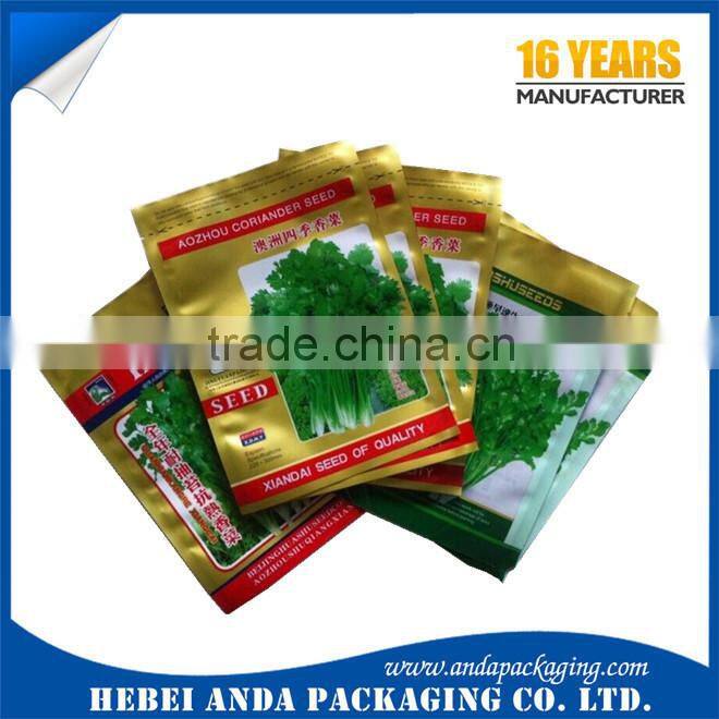 Aluminum foil vegetable seed packet /plastic seeds bag/ agricultural seed packaging bag