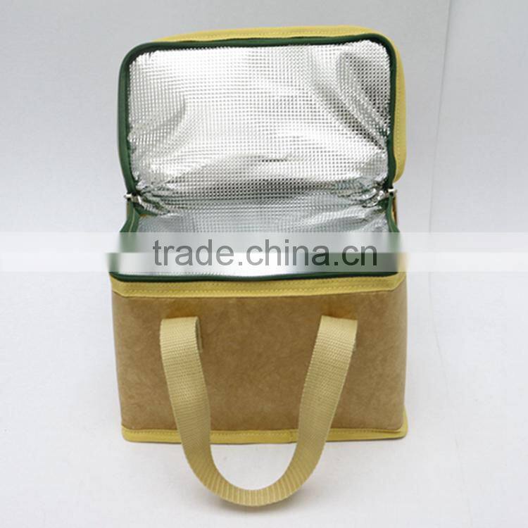 Imported eco tyvek cooler bag waterproof foldable insulated lunch bag with multi-function