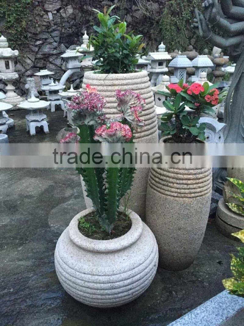 stone carving flower pot