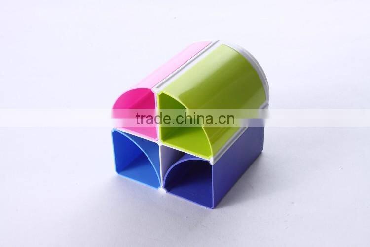 Customized Desktop assemble colored PS plastic pen holder