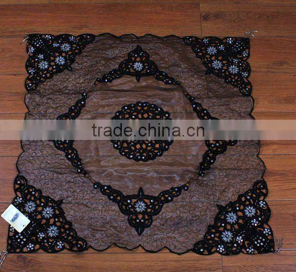 Sequin beaded embroidery tablecloth fabric