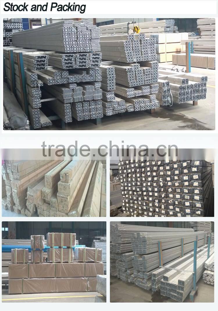 Industrial aluminum profile with powder coating or anodizing