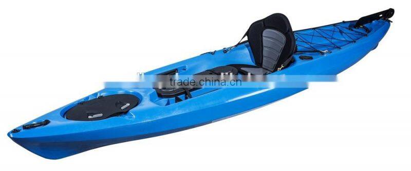 No inflatable 3-4m single PE kayak fishing with footrest steering system