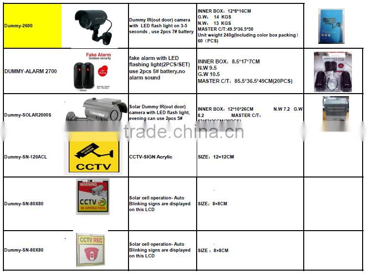 Dummy-2400 Solar Powered Dummy Security Cameras - Outdoor Fake Security Cameras