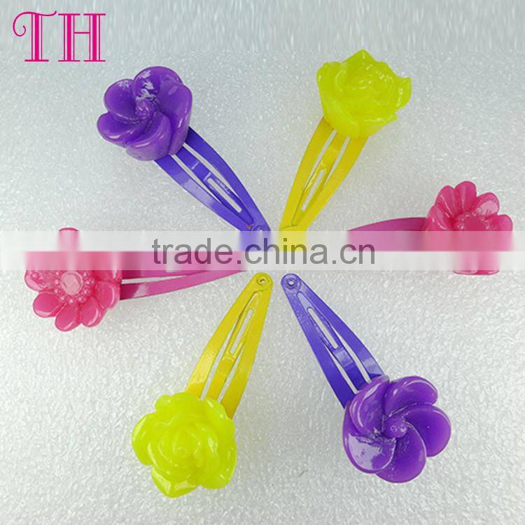 traditional bulk hair accessories different colors magnetic resin flower hair clip