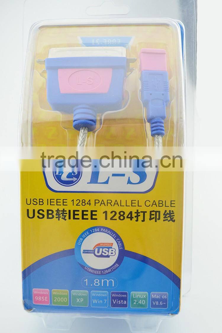 Printer cable high quality high speed male usb to male parallel 25pin usb cable