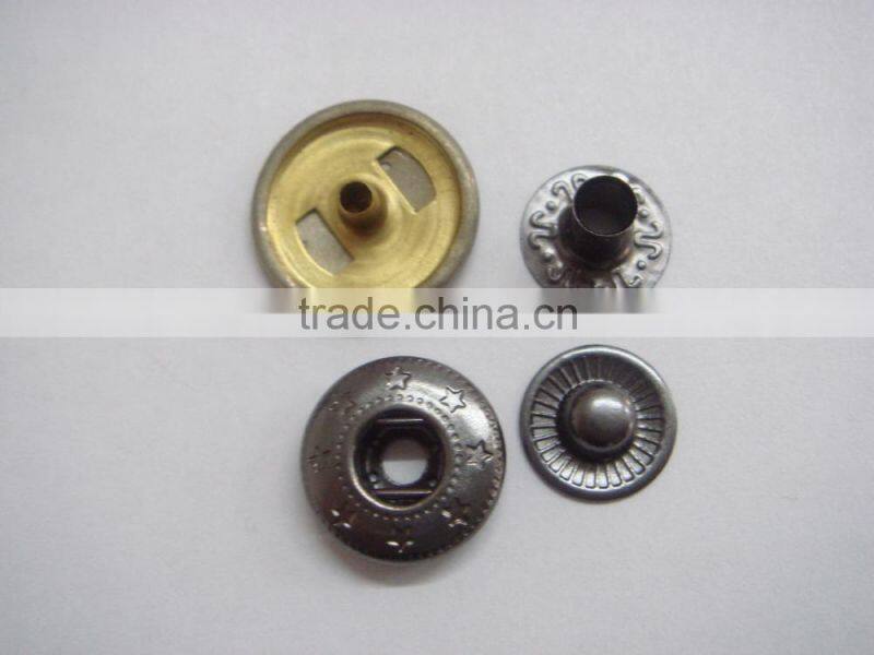 17mm metal brass garment women snap butterfly button