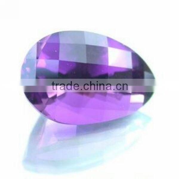 Hot seller purple glass princess cut cabochon gemstone