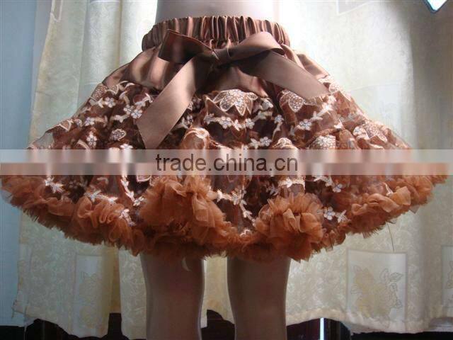 New arrival !! Lovely black princess lace chiffon petti skirt with bow and ruffle