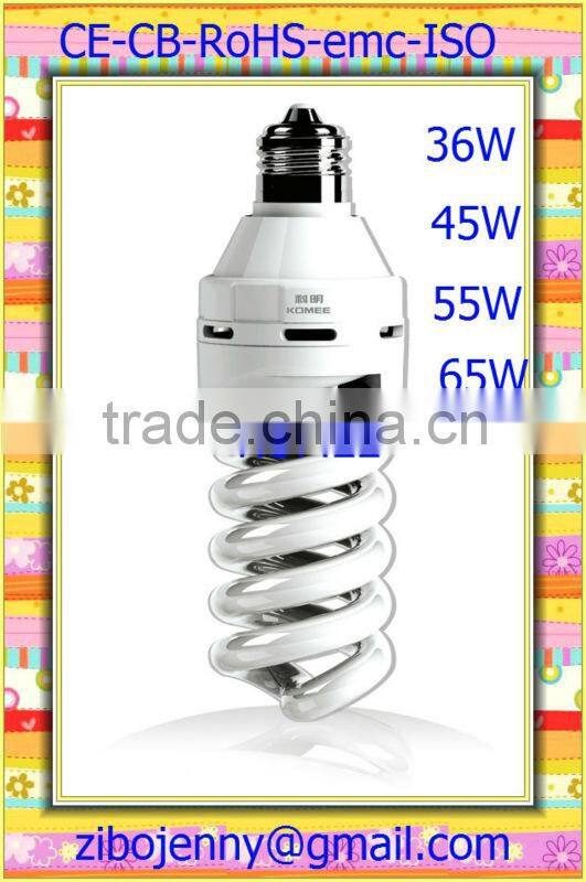 12 month warranty E27/E40 high power full spiral energy saving lamp with ce, cb, rohs, emc, iso certificates