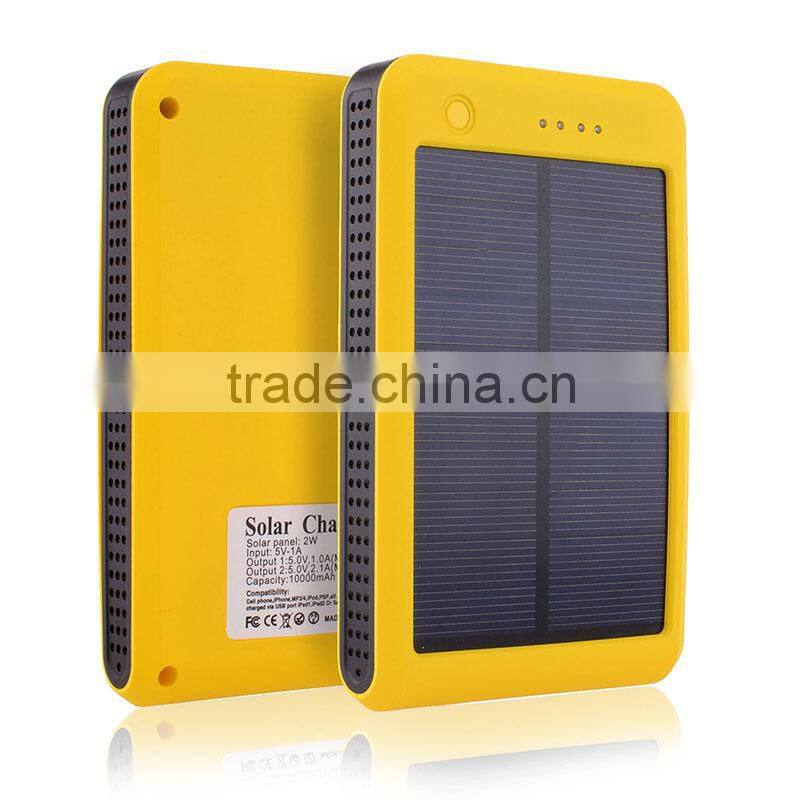 Cheap 10000mah portable mobile power bank with high efficient solar panel