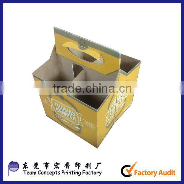 custom logo 4 pack/bottles beer carrier box