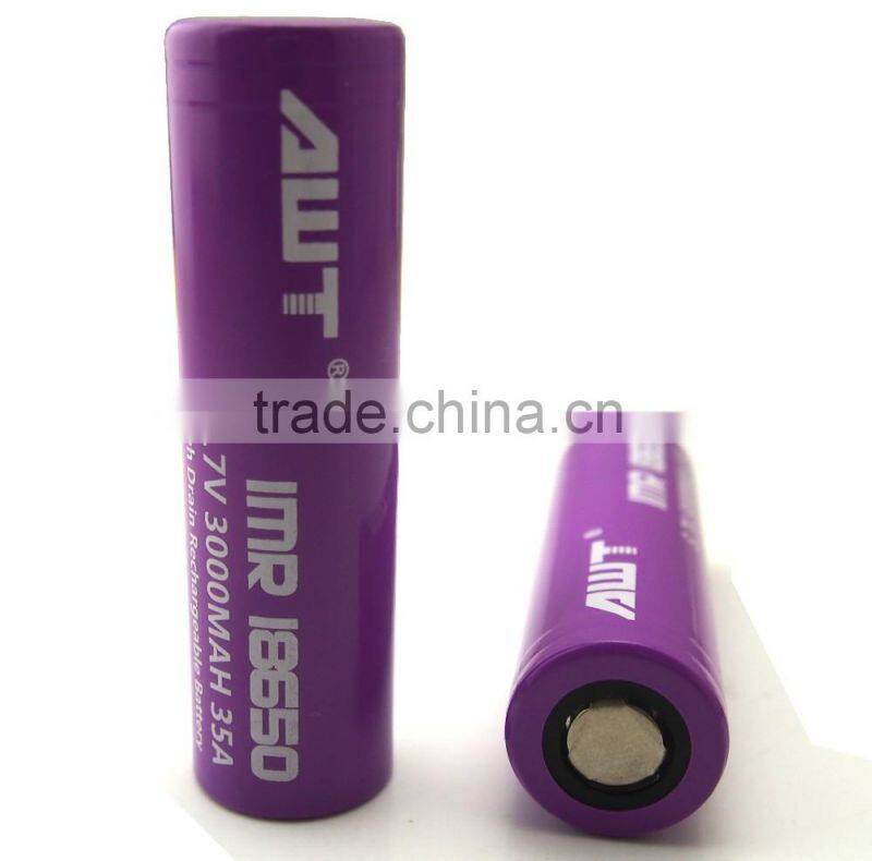 AWT Purple 18650 3000mah 35A LITE 65W vape mod box mod philippine mod vape nugget ecig mod awt 18650 high drain vape mechanical
