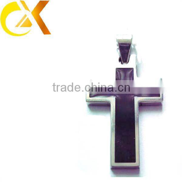 custom charm Stainless Steel Jewelry chunky cross pendants with ring for jewelry making
