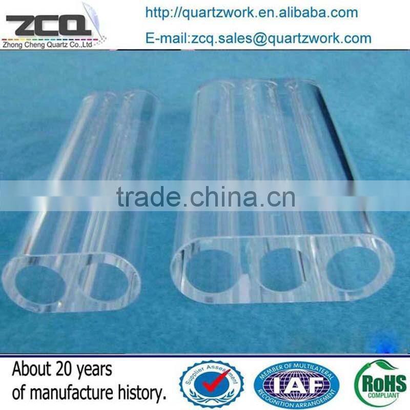 clear double hole quartz tube laser cavity