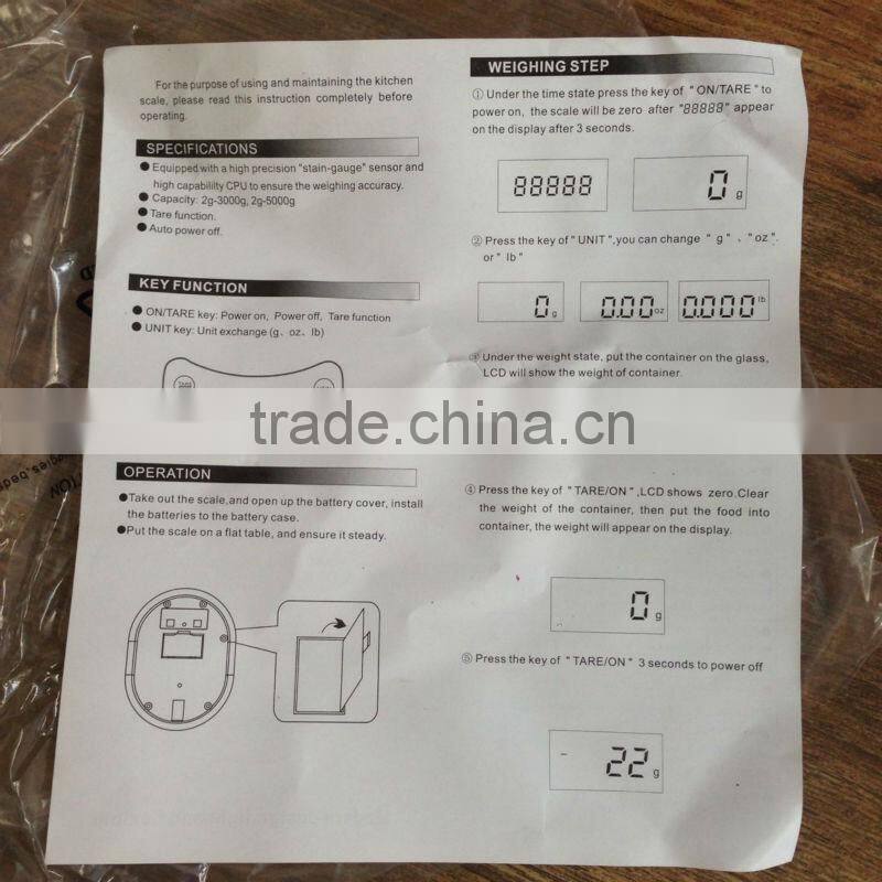 Electronic plastic Kitchen Scale LOT-C04