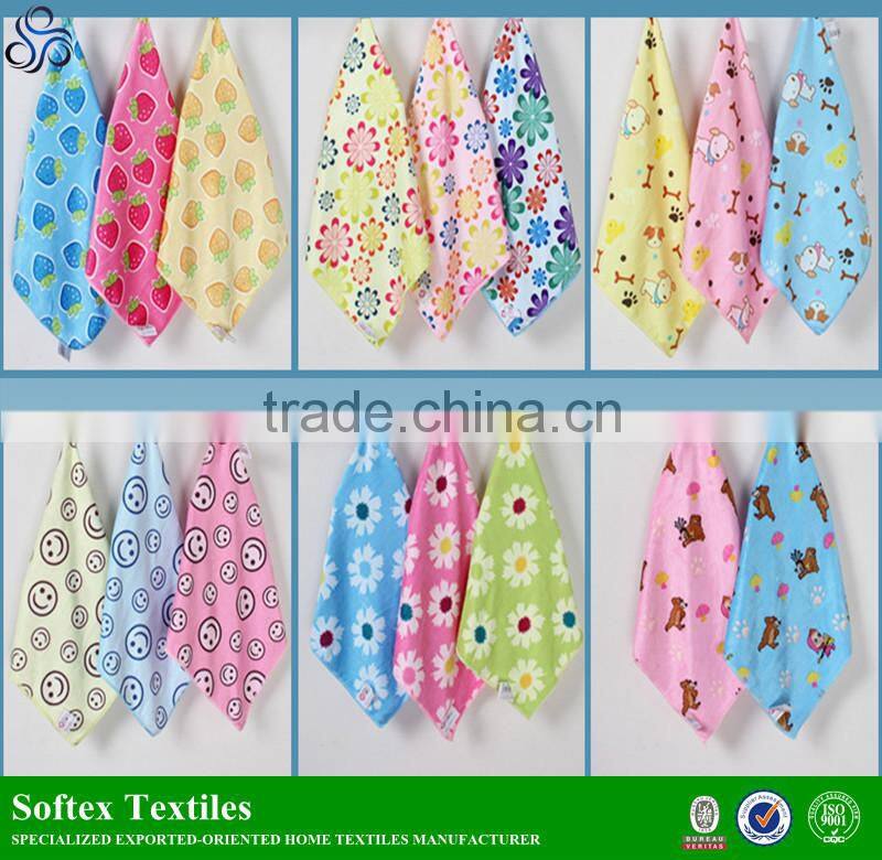 Polyester hand towel,high quality cheap microfiber transfer printing small square towel