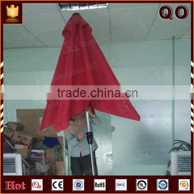ooutdoor use red fabric material wooden beach umbrella with logo