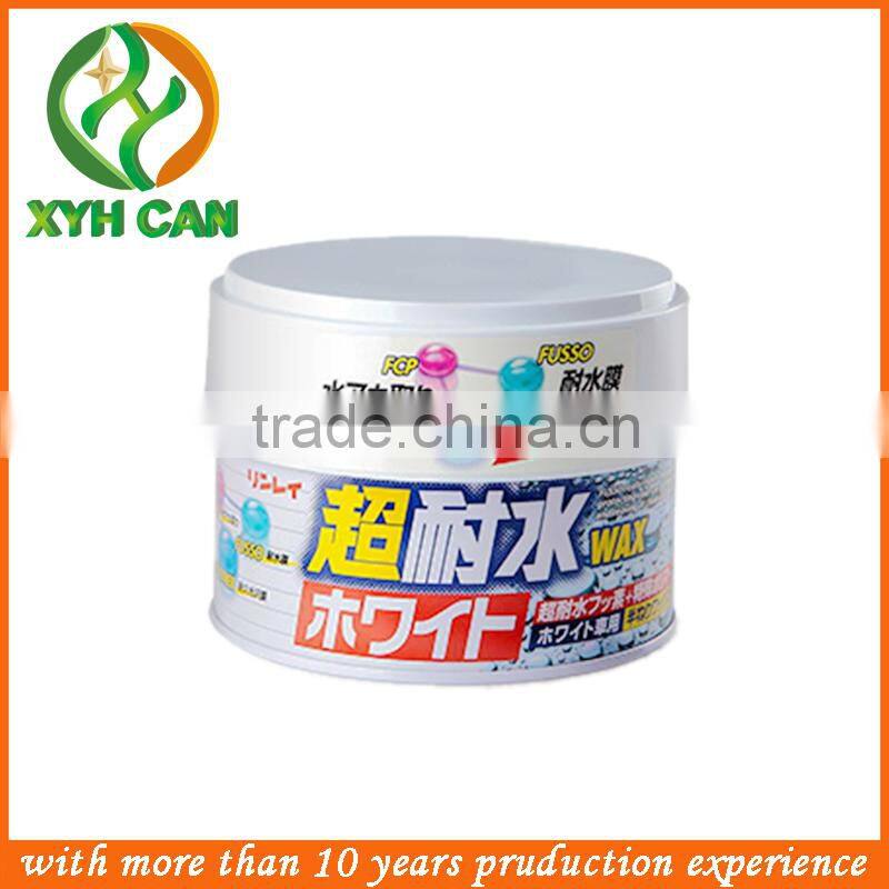 full color printed round car wax tin container,car wax can