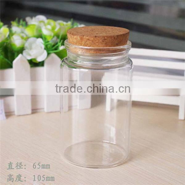 65mm diameter mini glass bottle with cork