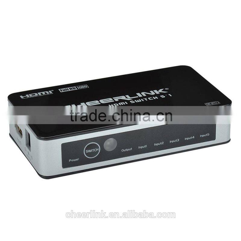 5x1 hdmi switch 501 hdmi v1.4 with ultra hd 2160p and 3d / remote control -black