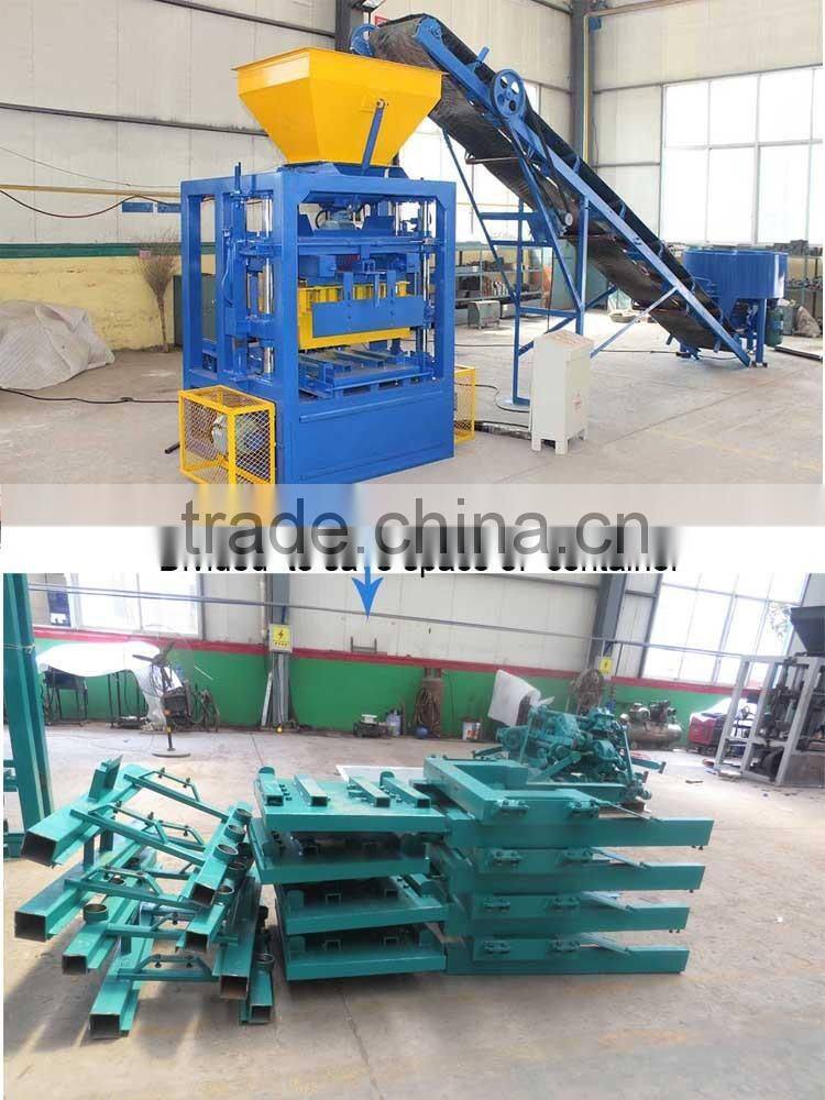 QT4-24 small scale semi-automatic brick making machine,vibration brick making machine