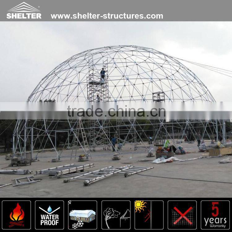 Multi-purpose transparent fabric dome tents for gathering