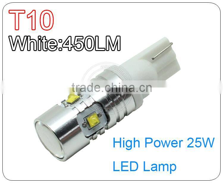 High efficient 450lm 25w led car parts canbus t10, canbus car led light