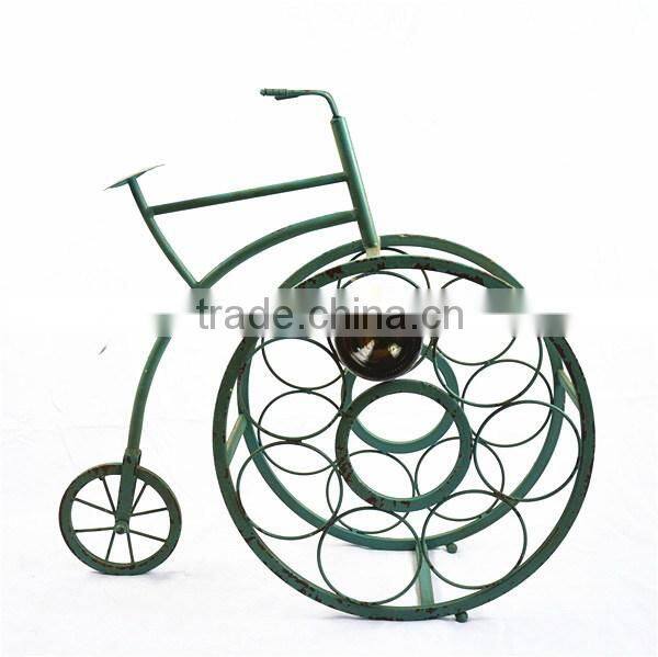 Industrial wrought iron wine bottle rack