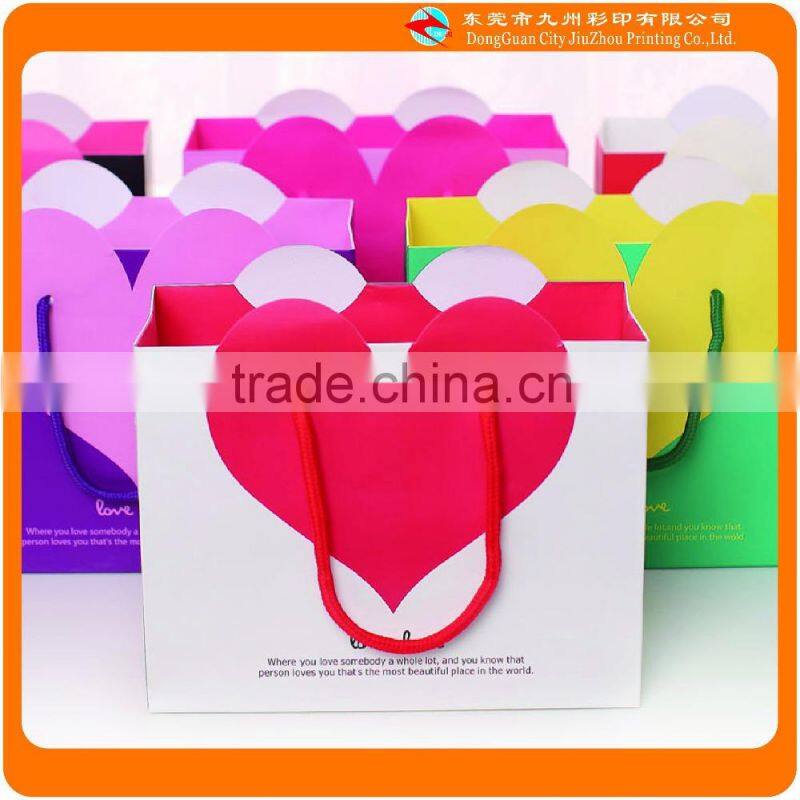 Hot sale fancy custom cute rabbit pattern pink gift paper bag