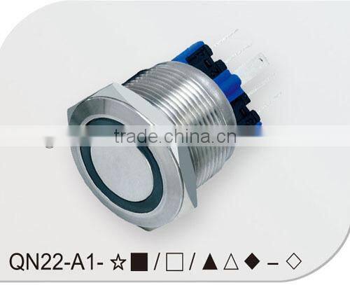 Ring illuminated 22mm push button switch