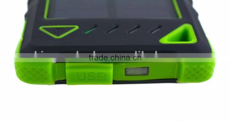 With frosted material portable waterproof solar power bank solar charger 8000mah built-in battery