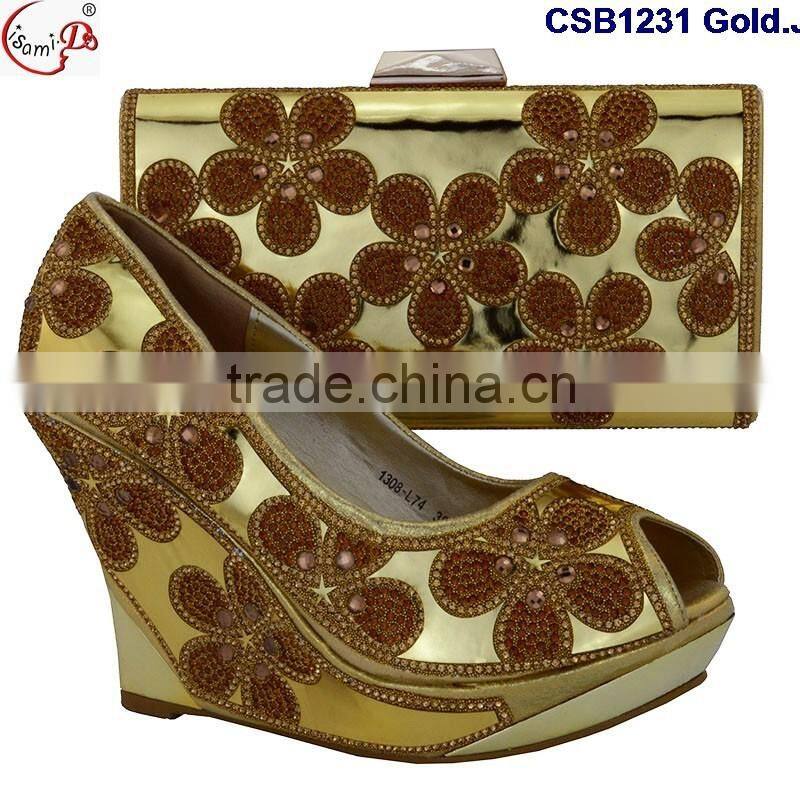 CSB1231 Chowleedee fasion latest fashion woman italy style high heel sandal shoes with matching bag