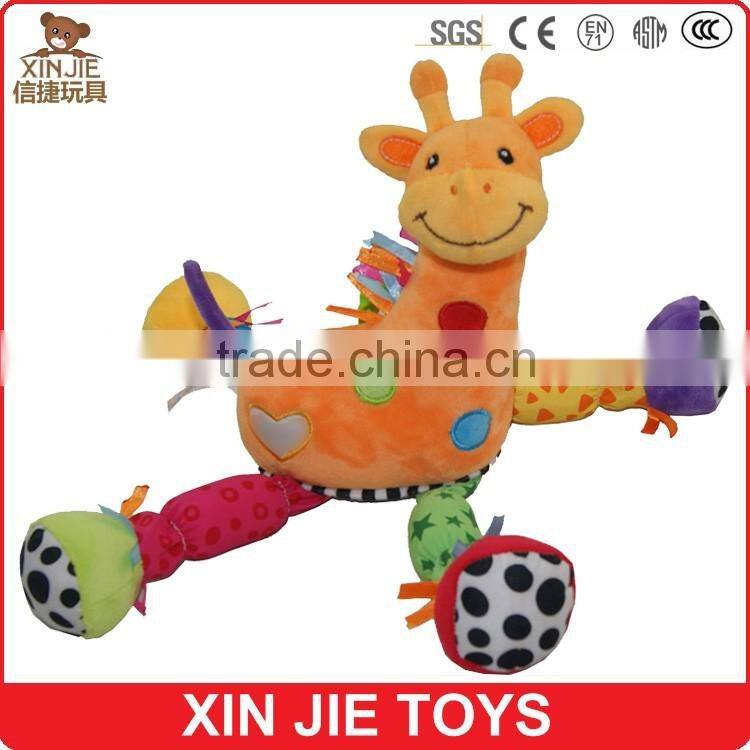 custom squeaky deer soft baby toy good quality plush baby toy with bell