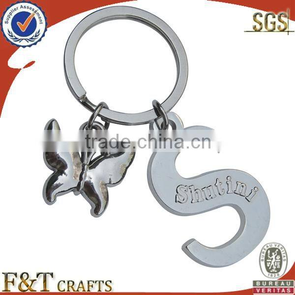 high quality new design snowflake custom cut out metal keychain