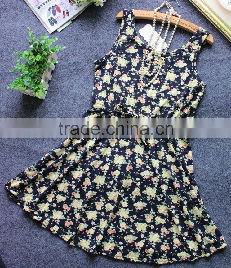 ladies latest smart casual one piece dress in floral print