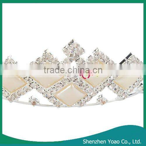 Wholesale Rhombus Style Crown Headband Silver