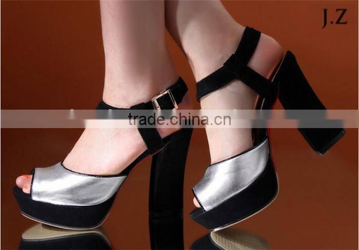 OS13 platform block high heel modern straps girl fashion shoes with platform patent upper pu