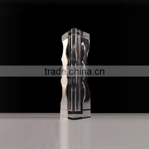 Long-Stemmed Glass Candle Holder in Flowing Curves Design for Home Decor