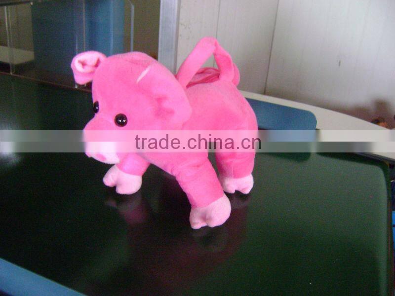 30cm promotional customzied stuffed plush frog animal shape handbag toy with handgrip