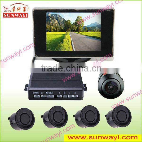 12V Human Voice Reverse Radar LCD Parking Sensor for Car Backup Camera System