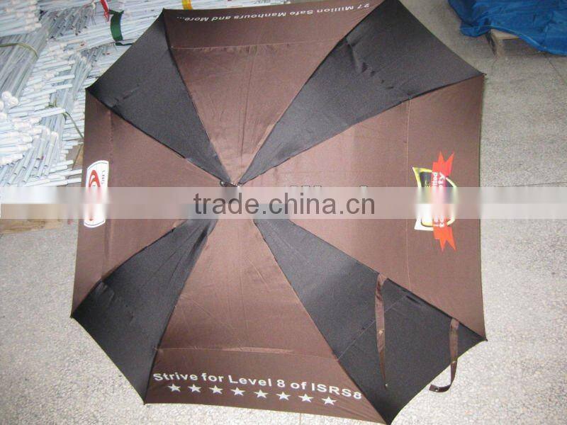 polyester with silver coating double rib reinforced square umbrella