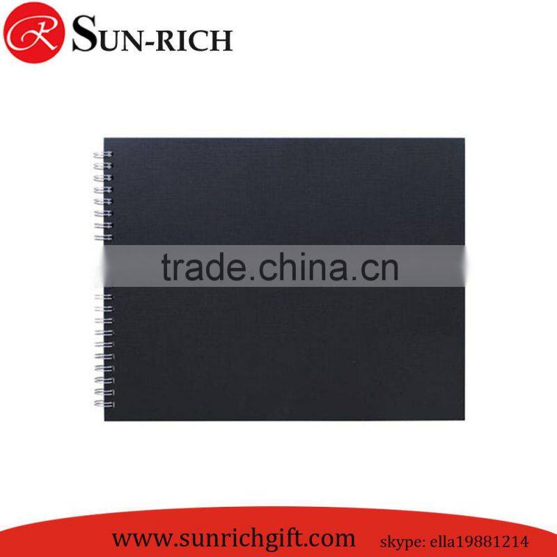 2015 New Products Black hardcover spiral journal with square grid printing cheap price wholesale