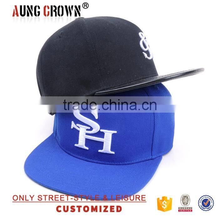 100% Acrylic Classic embroidery snapback caps flat top snapback hat for men